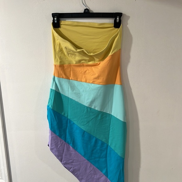 Susana Monaco color block tube asymmetrical dress - Picture 7 of 9